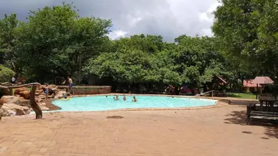 a group of people in a swimming pool at Makhato Bush Lodge 6 in Bela-Bela