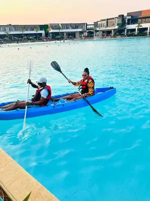 two people in a kayak in the water at The Blyde SUPER STAR in Pretoria