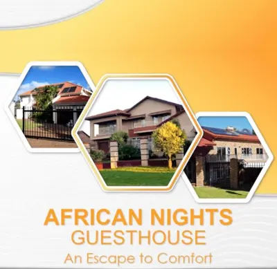 three pictures of a house with the words african nights guest house an escape to at African Nights in Pretoria