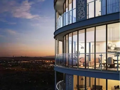 a rendering of a building with a view of a city at Ellipse Luxurious Tamarind Red Studio Experience in Midrand