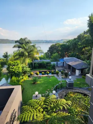 an aerial view of a house with a garden at Romantic Getaway Hartbeespoort in Hartbeespoort