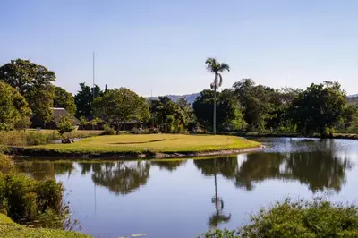 a golf course in the middle of a lake at Kruger Park Lodge Unit No. 221 in Hazyview